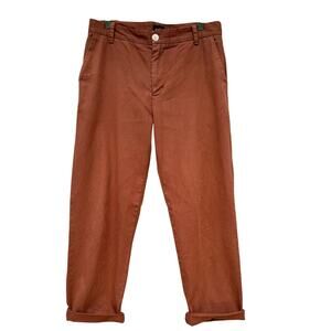 Esby Rust Terracotta Cropped Twill Pants Chino Trouser Sz 30 Organic Cotton